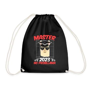 Master 2023 NO Probllama Master Degree - Drawstring Bag - black - Front