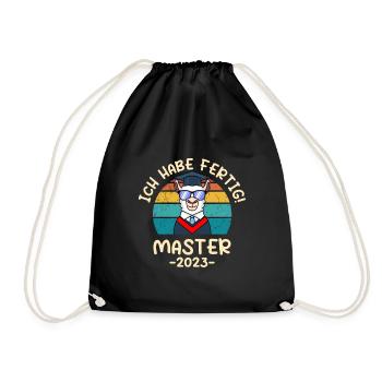 Fertig! Master 2023 - Turnbeutel - Schwarz - Vorne