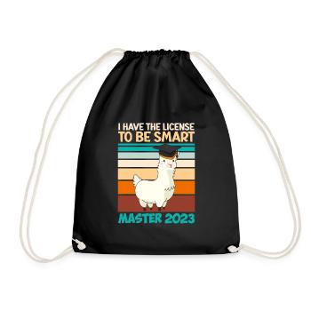 Master 2023 with the license to clever shit - Drawstring Bag - black - Front
