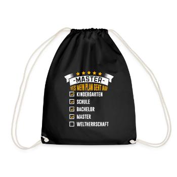 Checklist My Plan Works Master's Degree - Drawstring Bag - black - Front