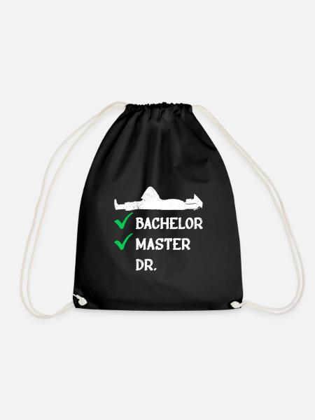 Checkliste Bachelor Master Doktor Abschluss - Turnbeutel - Schwarz