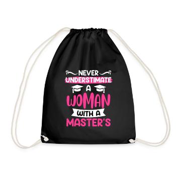 Ne sous-estimez jamais une femme titulaire d’une maîtrise - Sac de sport léger - noir - Devant