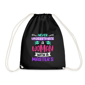 Ne sous-estimez jamais une femme titulaire d’une maîtrise - Sac de sport léger - noir - Devant