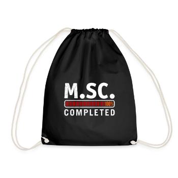 M.Sc completed Master Abschluss Master of Science - Turnbeutel - Schwarz - Vorne