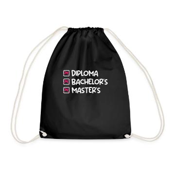 School leaving certificate Bachelor Degree Master's degree - Drawstring Bag - black - Front