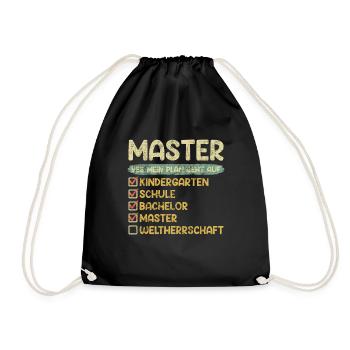 Kindergarten School Bachelor Master Degree - Drawstring Bag - black - Front