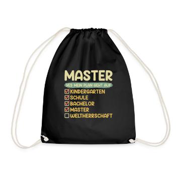 Kindergarten School Bachelor Master Degree - Drawstring Bag - black - Front