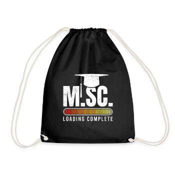 M.Sc complete Masterabschluss Master of Science - Turnbeutel - Schwarz - Vorne