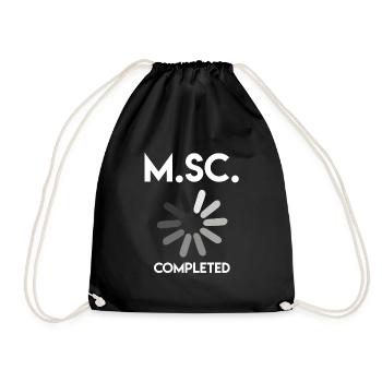 Master degree completed Master of Science - Drawstring Bag - black - Front
