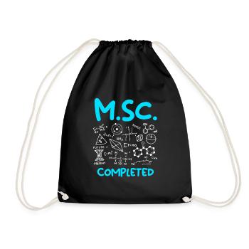 M.Sc completed Master Abschluss Master of Science - Turnbeutel - Schwarz - Vorne