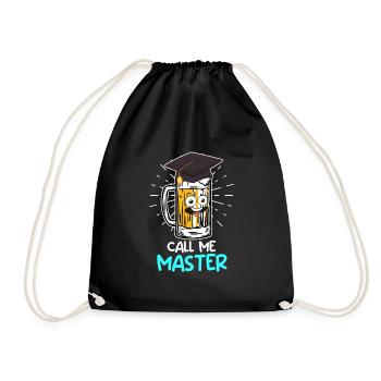 Call me Master Beer Uni Master Degree - Drawstring Bag - black - Front