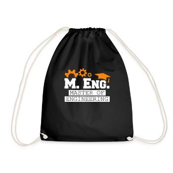 I am Master of Engineering Master's degree - Drawstring Bag - black - Front
