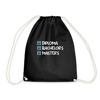 Schulabschluss Bachelor Abschluss Master Abschluss - Turnbeutel - Schwarz - Vorne