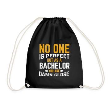 Nobody is perfect, but a bachelor's degree - Drawstring Bag - black - Front