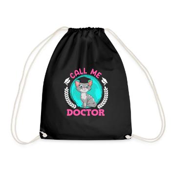 Call me doctor I have a doctorate - Drawstring Bag - black - Front