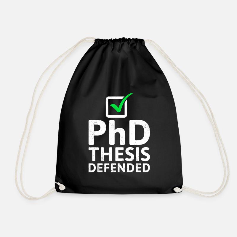 Dissertation defends Ph.D doctorate title - Drawstring Bag - black