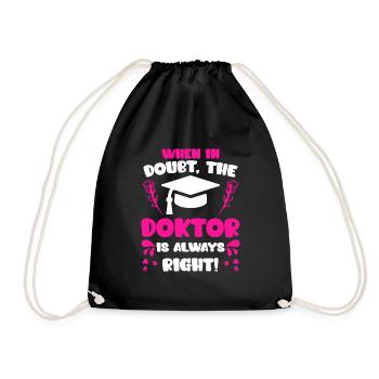 Le docteur a toujours raison Ph.D doctorat - Sac de sport léger - noir - Devant