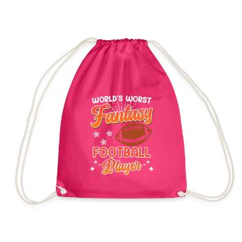 Worst Fantasy Football Player - Drawstring Bag - fuchsia - Front
