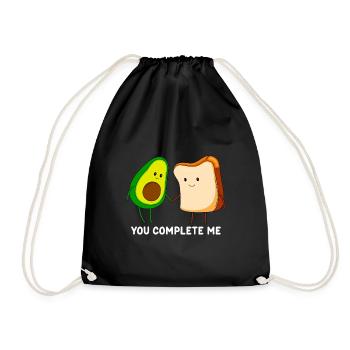You complete me Avocado Love Couples - Drawstring Bag - black - Front
