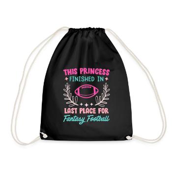 Princess has last place in fantasy football - Drawstring Bag - black - Front