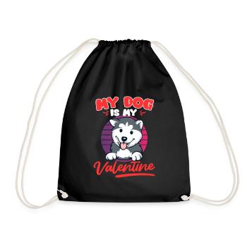 Husky Mon chien est mon amour Saint-Valentin - Sac de sport léger - noir - Devant