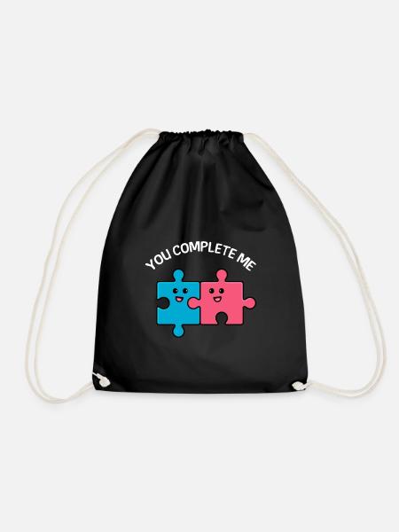 Valentinstag Spruch You complete me - Turnbeutel - Schwarz