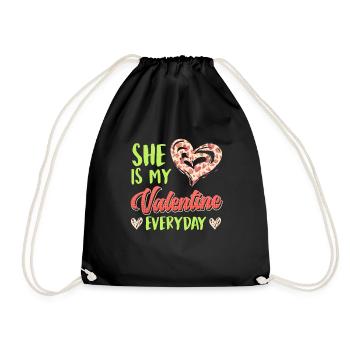 Every day my sweetheart Dear couple Valentine's Day - Drawstring Bag - black - Front