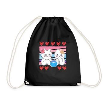 J’adore mon chat chat Saint-Valentin - Sac de sport léger - noir - Devant