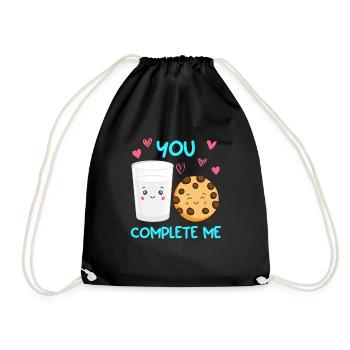 Kaffee Liebe Kekse Liebespaar Valentinstag - Turnbeutel - Schwarz - Vorne