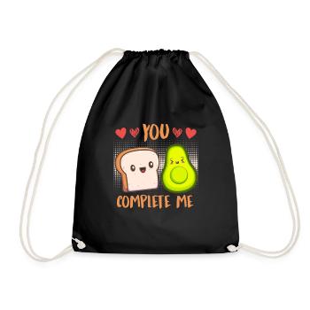 Liebe Avocado Toast Pärchen Liebe Valentinstag - Turnbeutel - Schwarz - Vorne