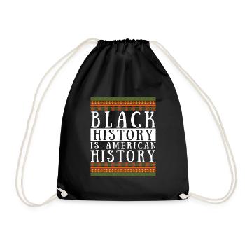 Black History is American History USA Afro Africa - Drawstring Bag - black - Front