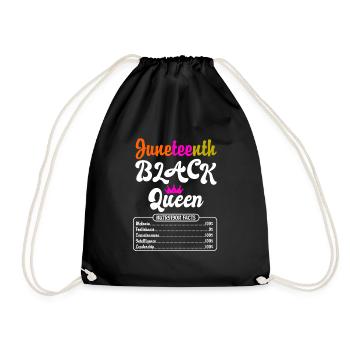 Juneteenth Black Queen African Woman - Drawstring Bag - black - Front
