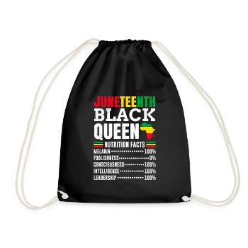 Juneteenth Black Queen African Woman - Drawstring Bag - black - Front