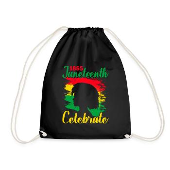 Celebrate Juneteenth America African Woman - Drawstring Bag - black - Front