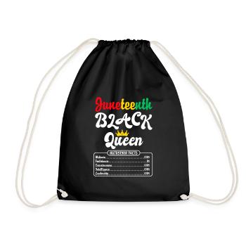 Juneteenth Black Queen African Woman - Drawstring Bag - black - Front