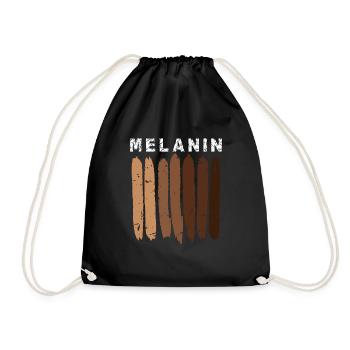 Melanin dunkle Hautfarbe 100 % Melanin Afrika - Turnbeutel - Schwarz - Vorne