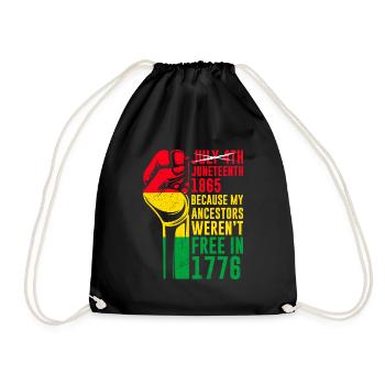 Juneteenth free since 1865 Black History USA Africa - Drawstring Bag - black - Front