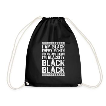 Ich bin schwarz Juneteenth Afrikanische Frau - Turnbeutel - Schwarz - Vorne
