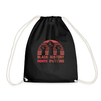Black History Month USA Black History Africa - Drawstring Bag - black - Front