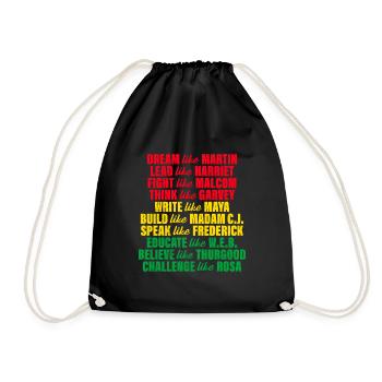 Black History Martin Luther King Geschichte Afrika - Turnbeutel - Schwarz - Vorne