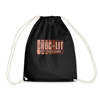 Choc-Lit Melanin Chocolate African Woman - Drawstring Bag - black - Front