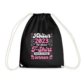 Abitur 2023 musste lange lernen Abitur - Turnbeutel - Schwarz - Vorne