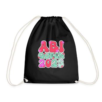 Abi Queen 2023 Abiturientin - Turnbeutel - Schwarz - Vorne