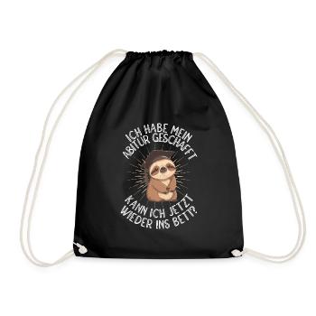Abi geschafft Abitur Abschluss Abiturienten - Turnbeutel - Schwarz - Vorne