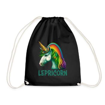 Einhorn St Patrick's Day Damen Irland Lepricorn - Turnbeutel - Schwarz - Vorne