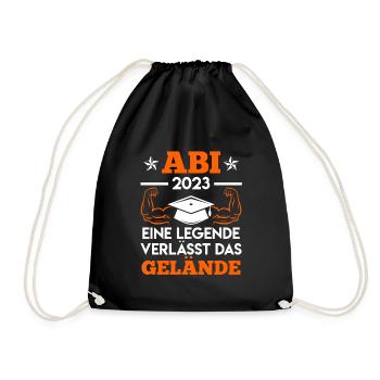 Abi 2023 geschafft Abiturientin Abiturient Abitur - Turnbeutel - Schwarz - Vorne