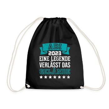 Abi 2023 eine Legende verlässt das Gelände Abitur - Turnbeutel - Schwarz - Vorne