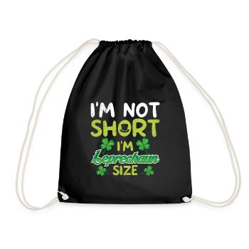 Not small Leprechaun Size St Patrick's Day - Drawstring Bag - black - Front