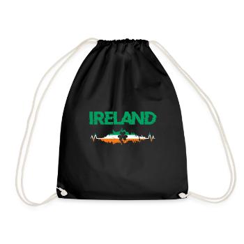 Ireland Clover Irish Irish St. Patrick's Day - Drawstring Bag - black - Front