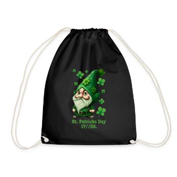 St Patrick's Day Irland Leprechaun - Turnbeutel - Schwarz - Vorne